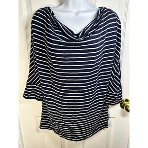 Gap Tunic Top Striped Cowl Neck 3/4 Sleeve Casual Comfy Everyday‎ Size S